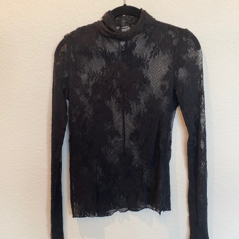 Free People sheet mesh turtleneck